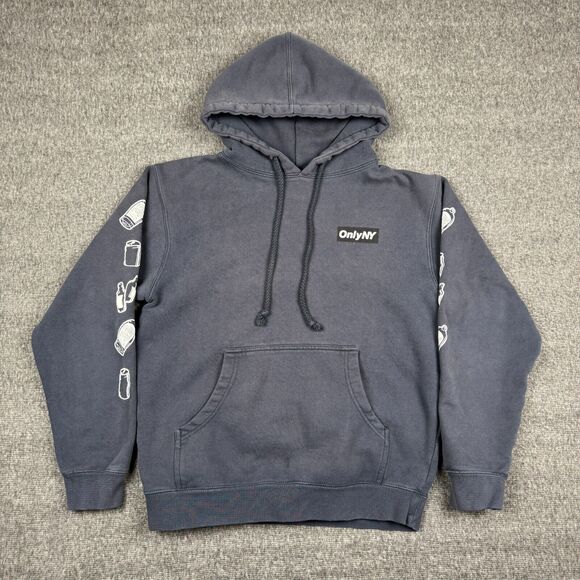 OnlyNY New York City Recycles Hoodie Men's Small Blue Spell Out‎ Sweatshirt Rap - Picture 2 of 9
